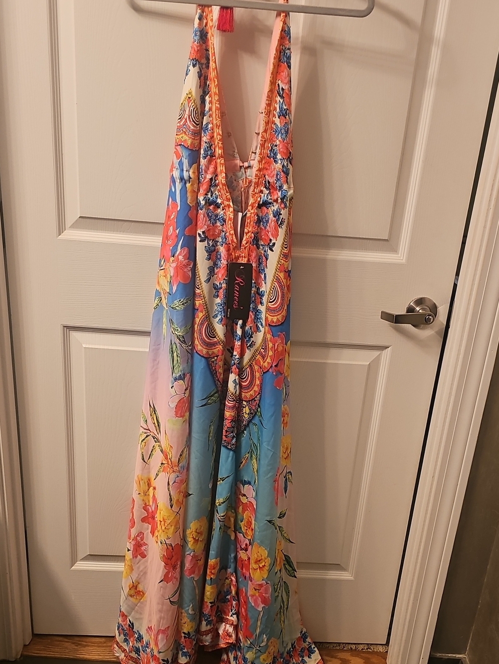 Ranee's Miami Vibrant Floral Halter Maxi Dress - Multicolor